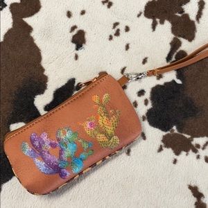 Cactus/ cheetah small wrist wallet